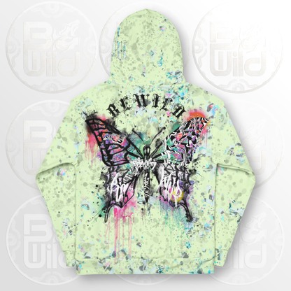'Graffiti Butterfly' Hoodie - Pistachio