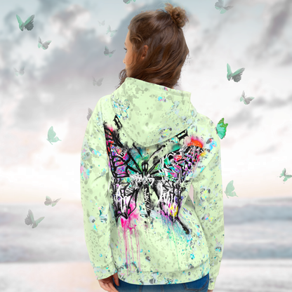 'Graffiti Butterfly' Hoodie - Pistachio