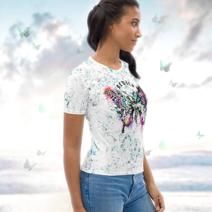 'Graffiti Butterfly' T-shirt - White